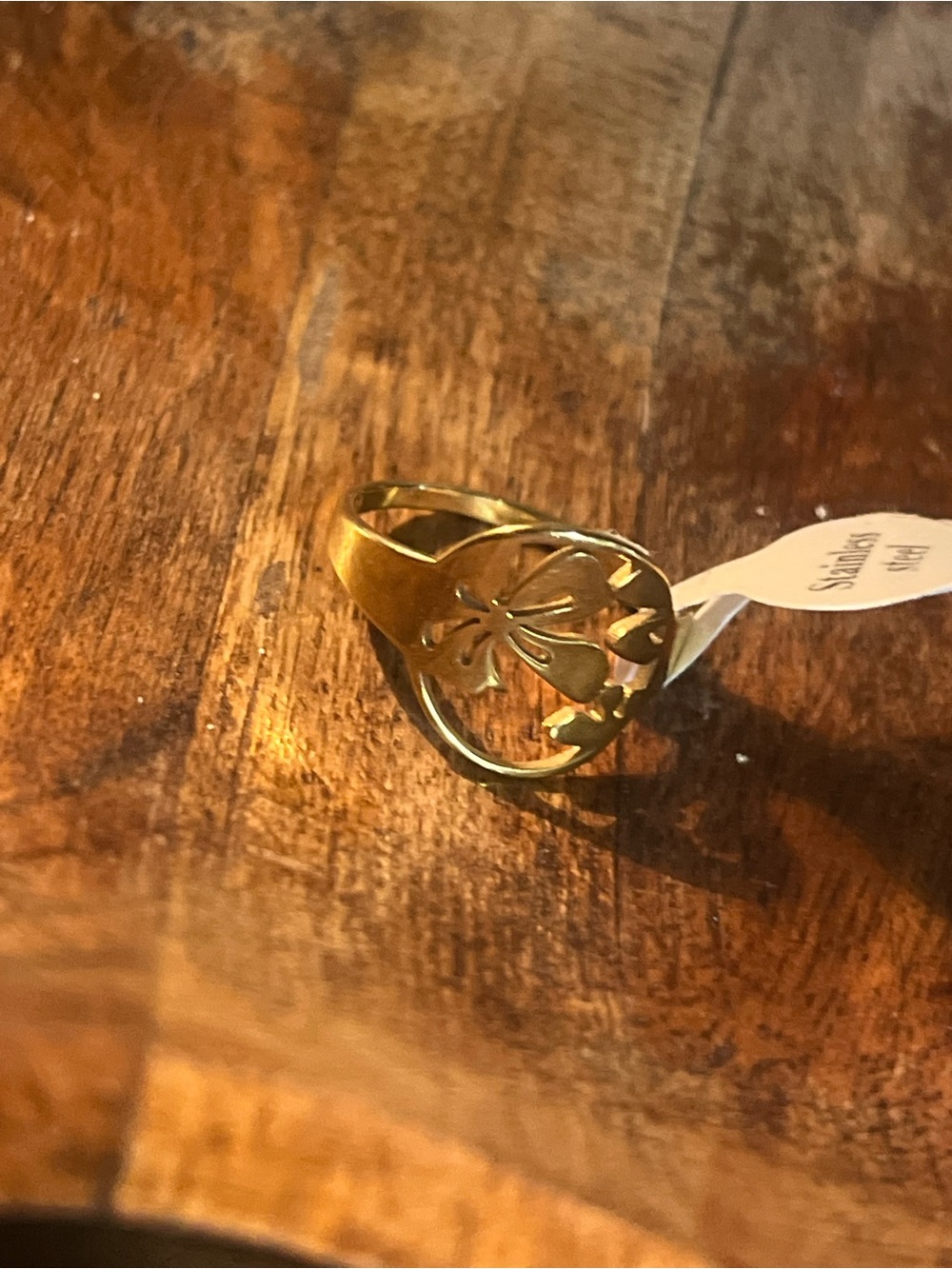 Stanley Gold Floral Cutout Ring for Women
